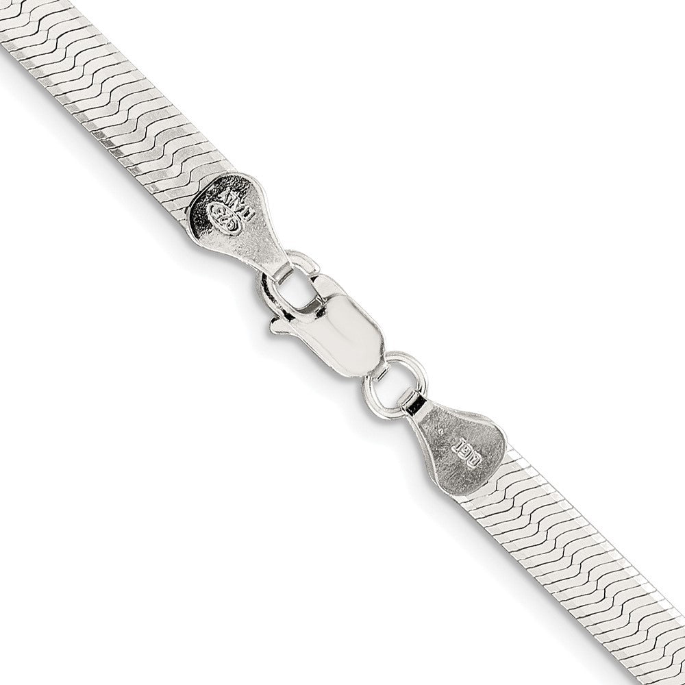 Sterling Silver Rhodium-plated 5.25mm Magic Herringbone Chain Necklace