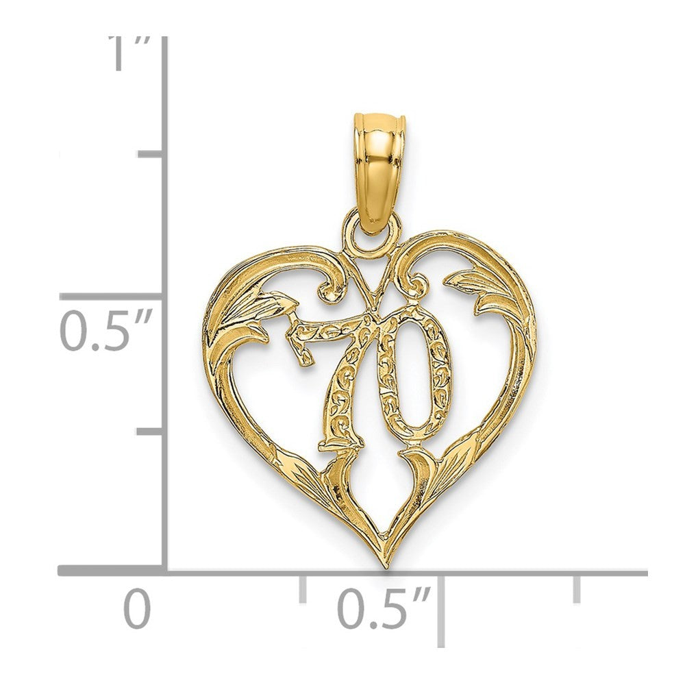 14k Yellow Gold 70 In Heart Charm