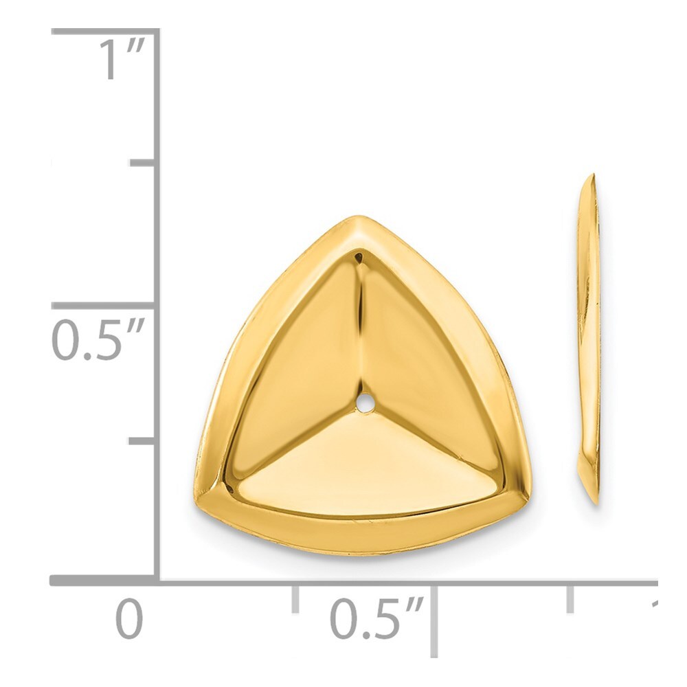 14k Yellow Gold Polished Triangle Earring Jackets Gift for Women