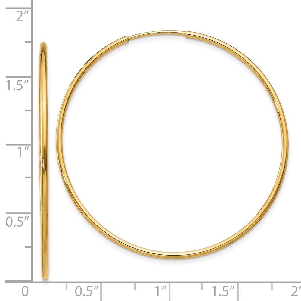 14k Yellow Gold 1.25mm Endless Hoop Earring