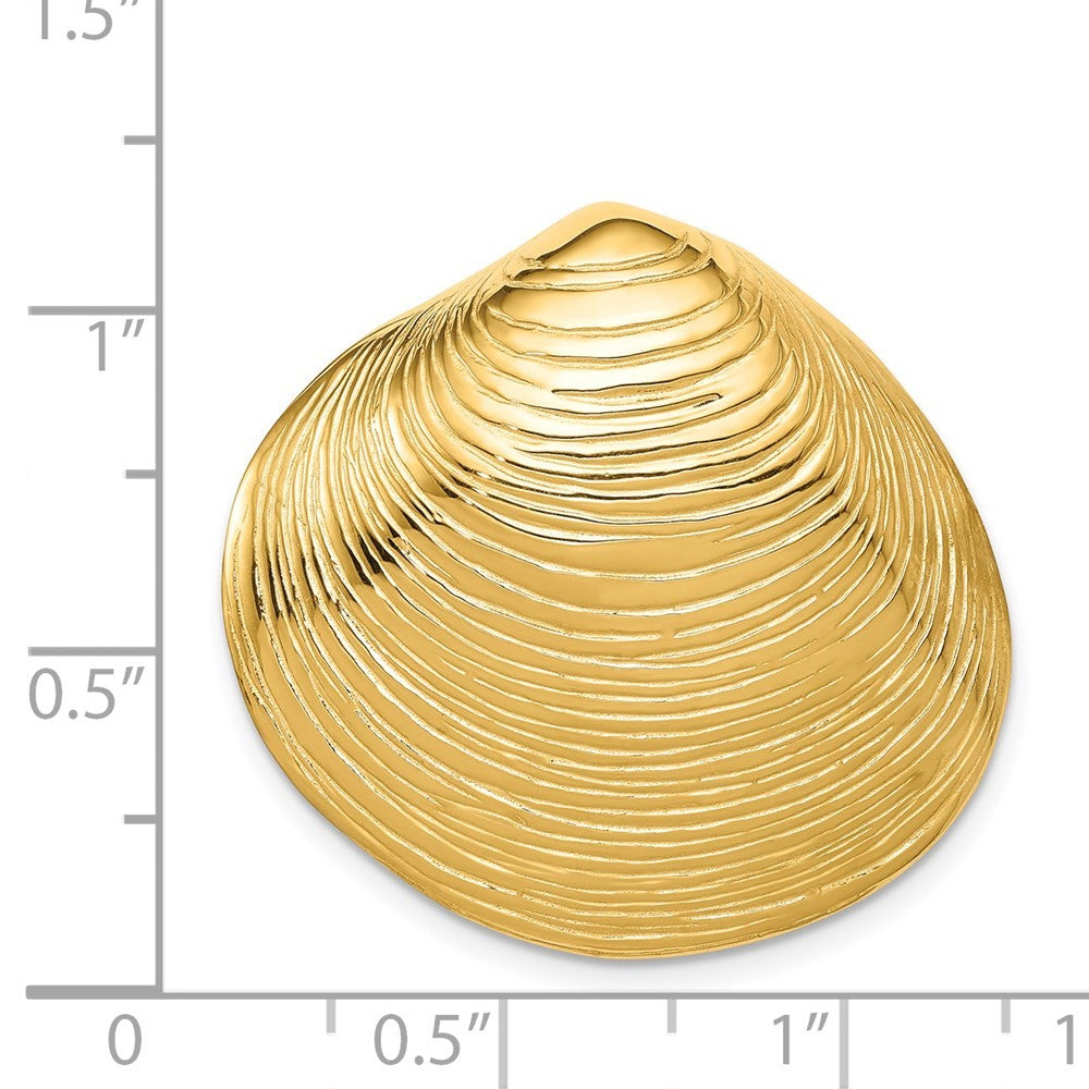 14k Yellow Gold Clam Shell Slide