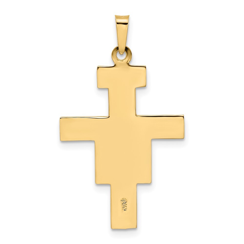 14k Two-tone Gold Solid Crucifix Pendant for Women