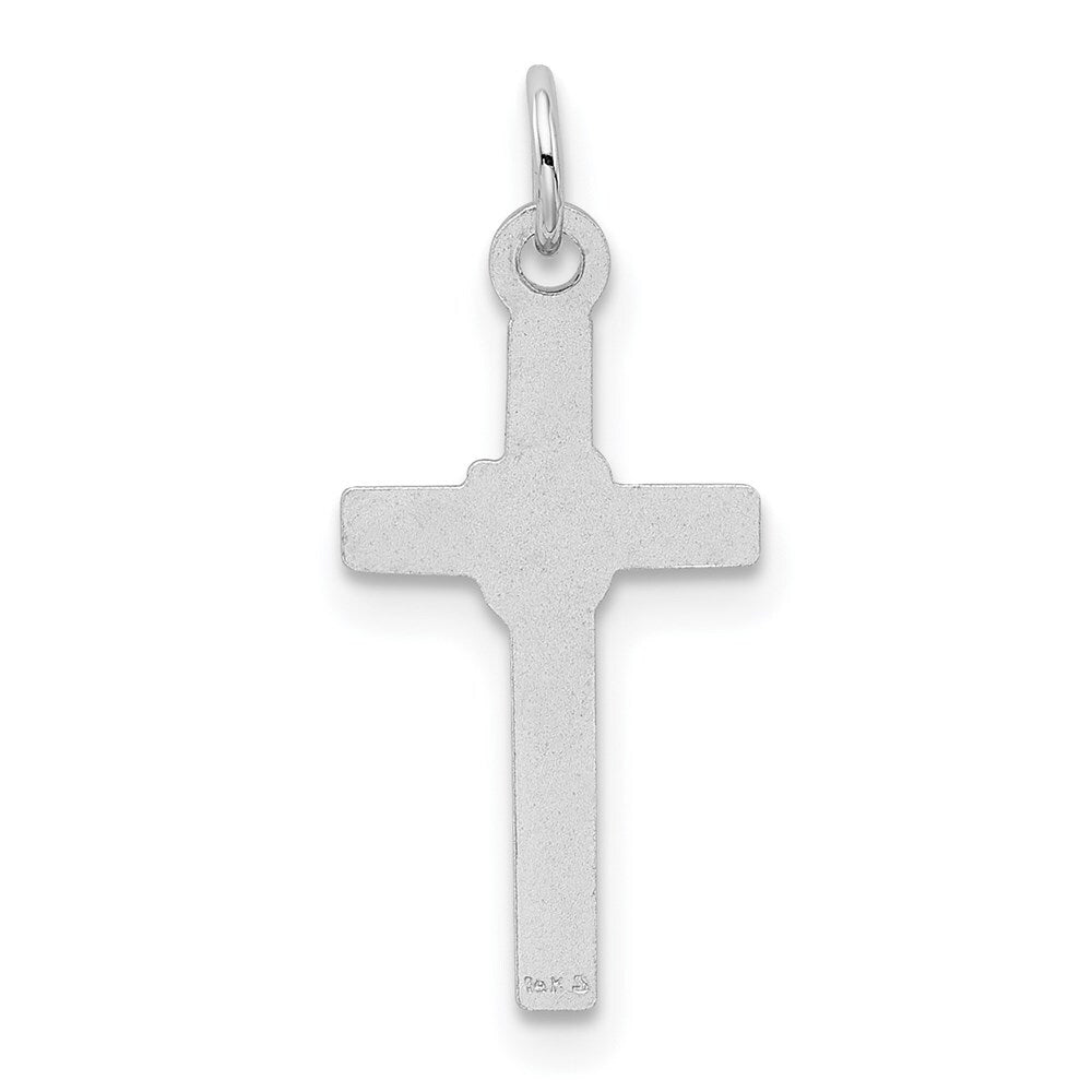 14k White Gold Cross Charm Pendant for Women