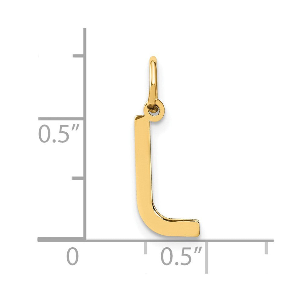 14k Yellow Gold Letter L Initial Pendant