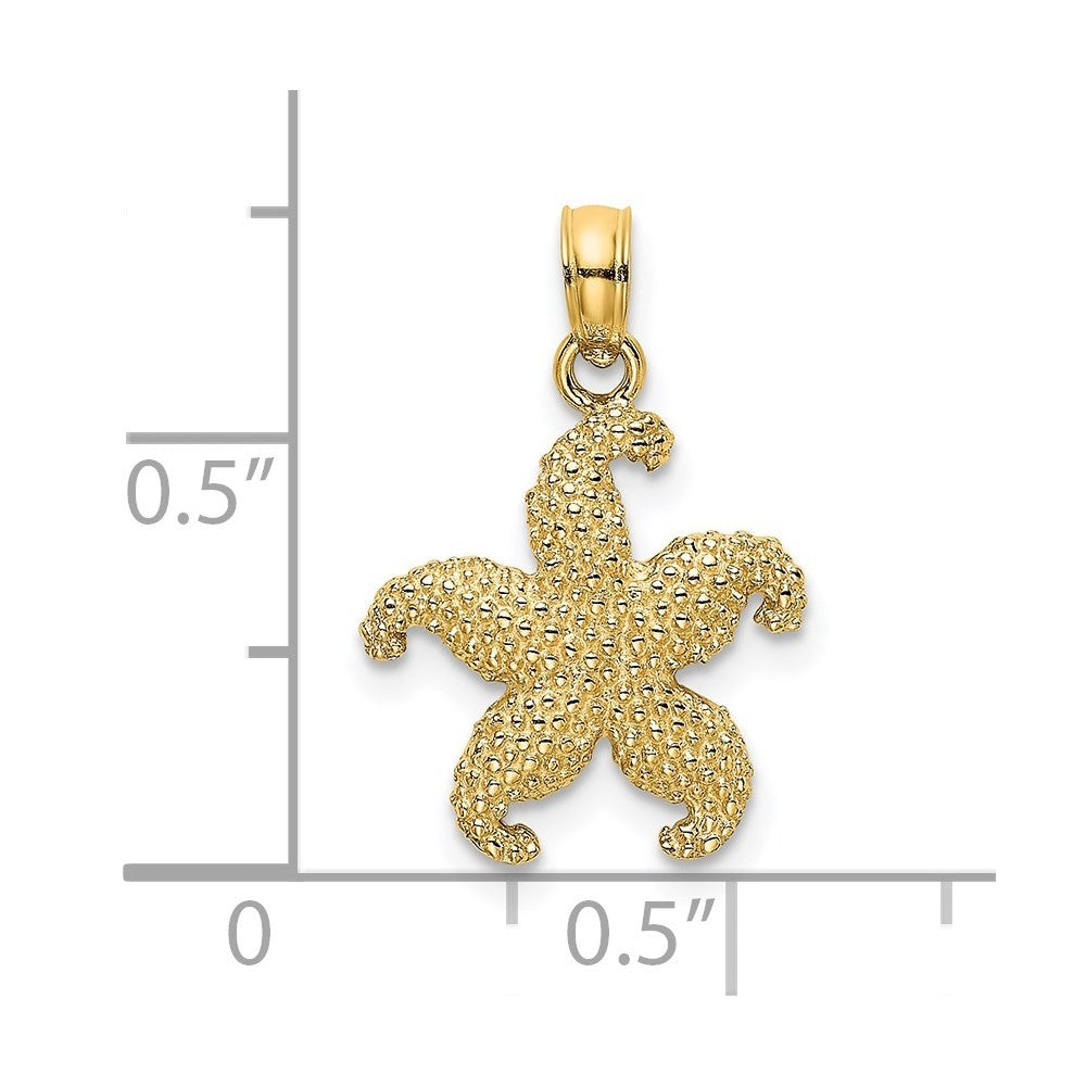14k Yellow Gold Starfish Charm Pendant