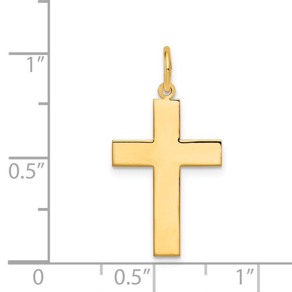 14k Yellow Gold Polished Cross Pendant