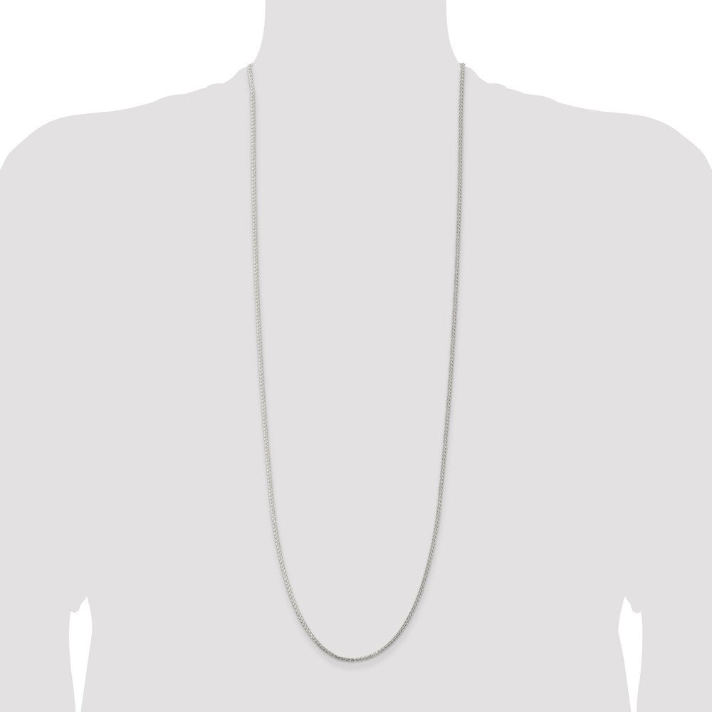 Sterling Silver Rhodium-plated 1.75mm Round Spiga Chain