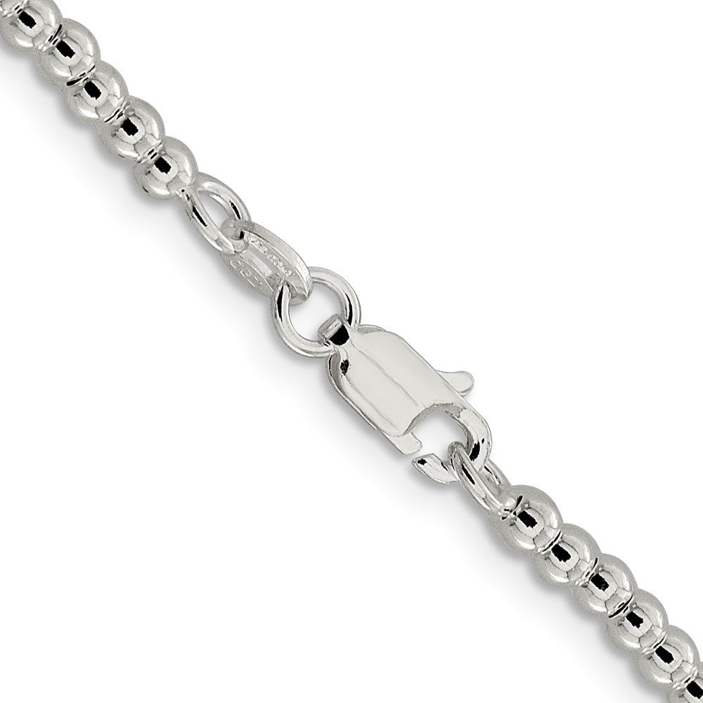 Sterling Silver 3mm Beads on Box Chain Necklace