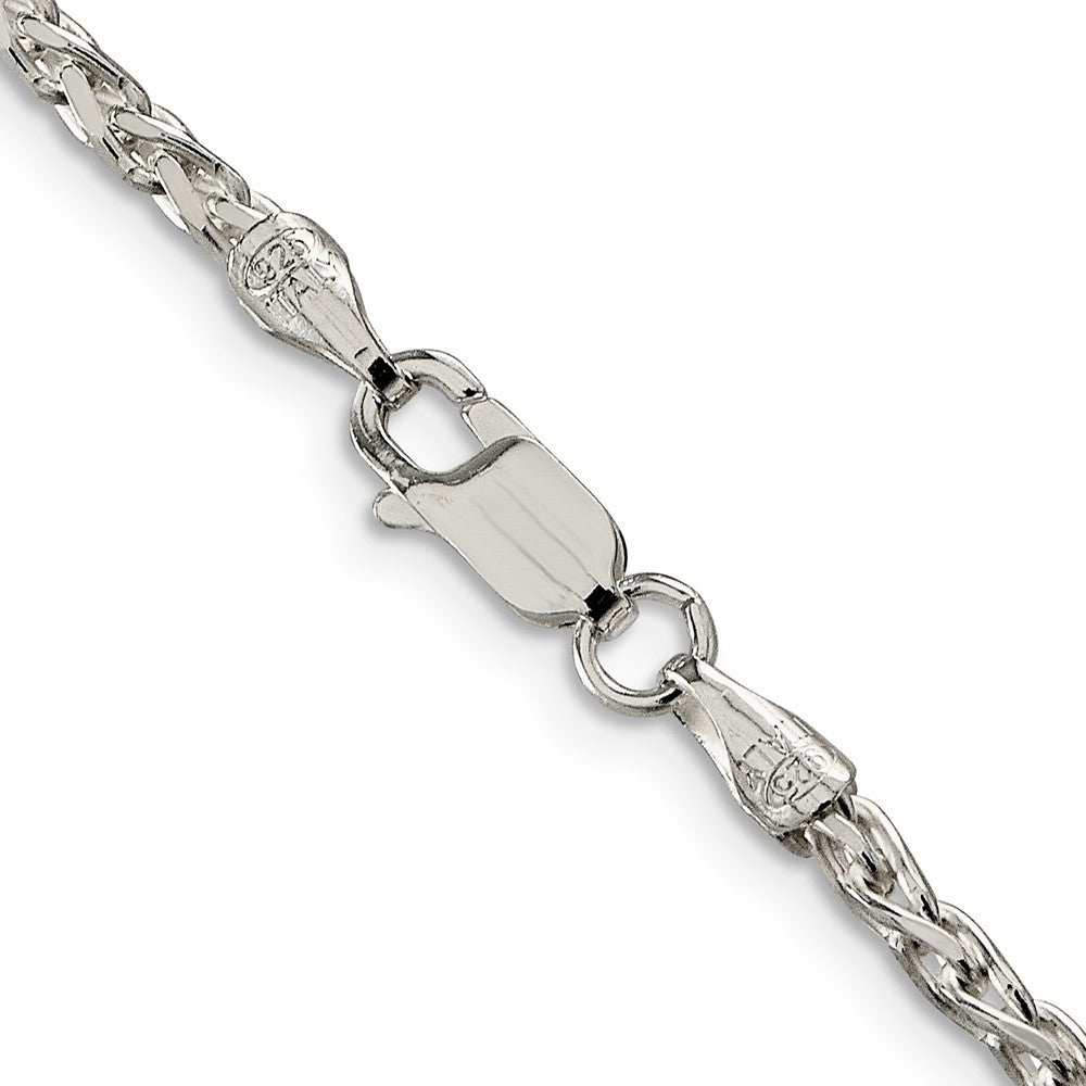 Sterling Silver 2.75mm Diamond-cut Spiga Chain Necklace