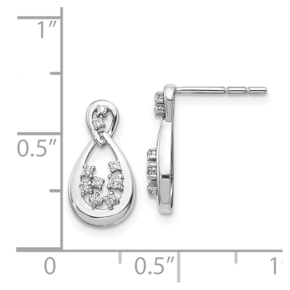 14k White Gold Diamond Drop & Dangle Earrings