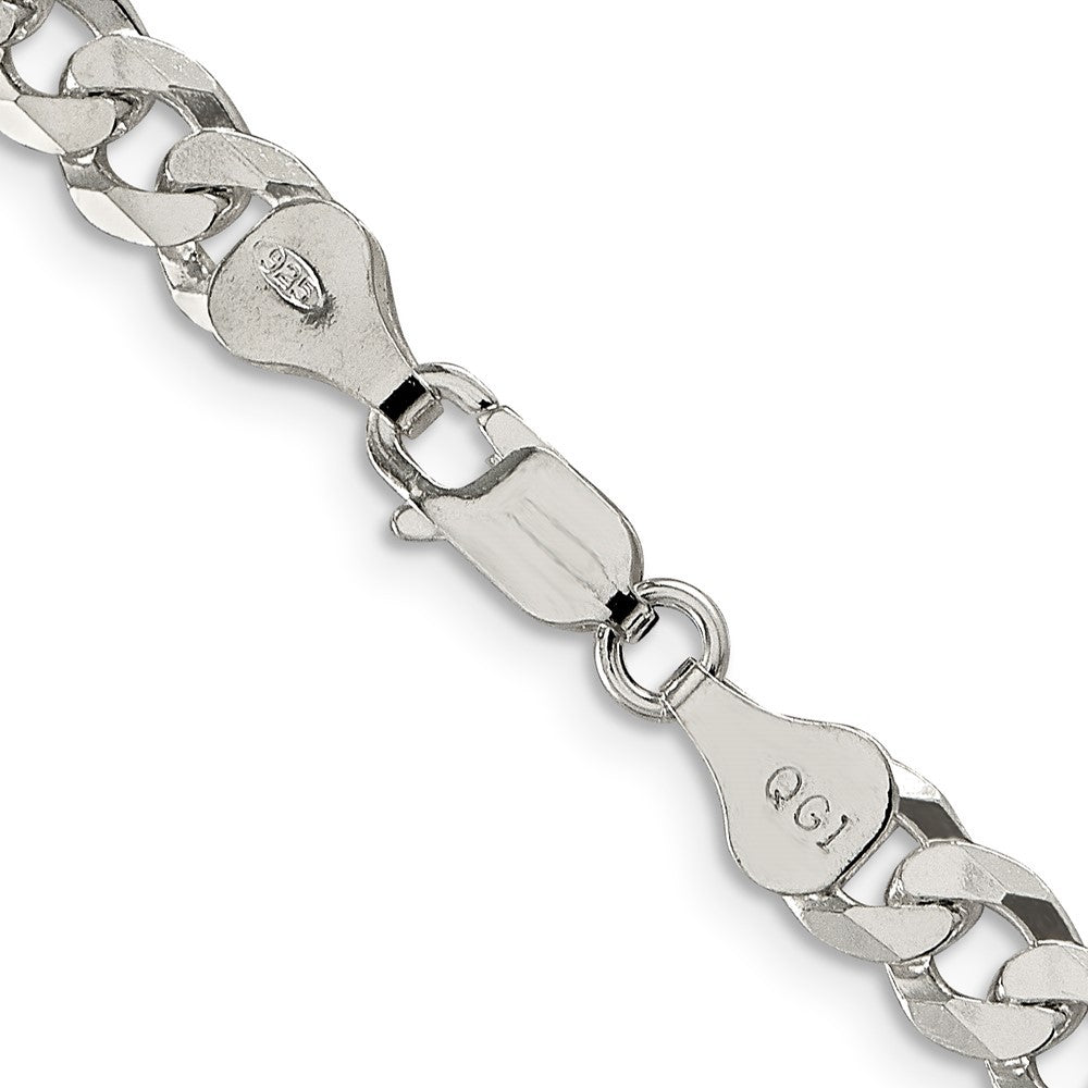 Sterling Silver 6mm Beveled Curb Chain Necklace
