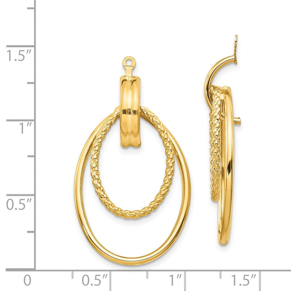 14k Yellow Gold Polished Double Oval Earring Jackets