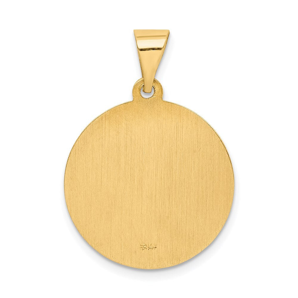 14k Yellow Gold Hollow Polished/Satin Spanish Perpetuo Socorro Medal