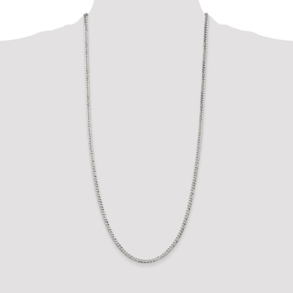 Sterling Silver 3.2mm Beveled Curb Chain