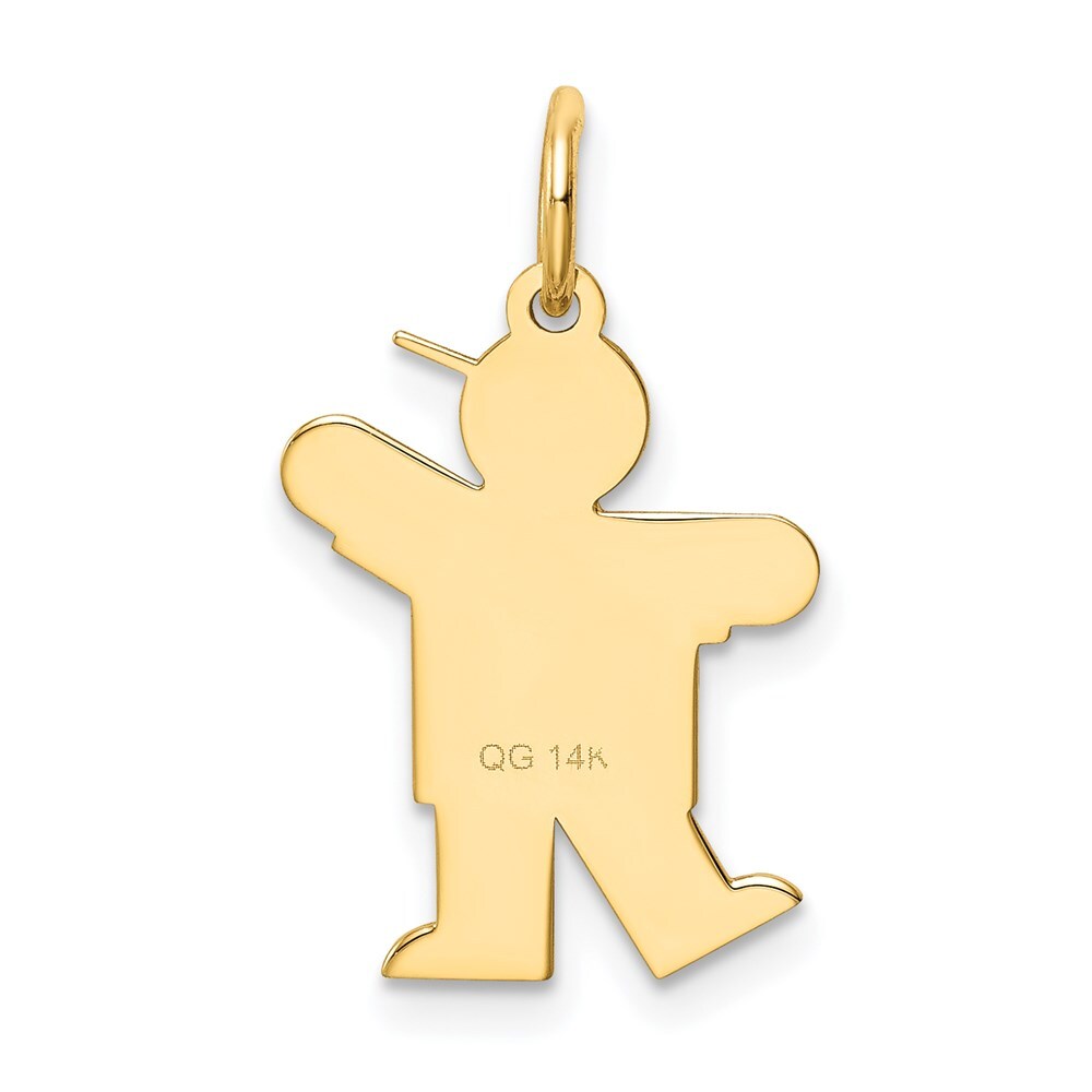 14k Yellow Gold Kid Charm Pendant for Women