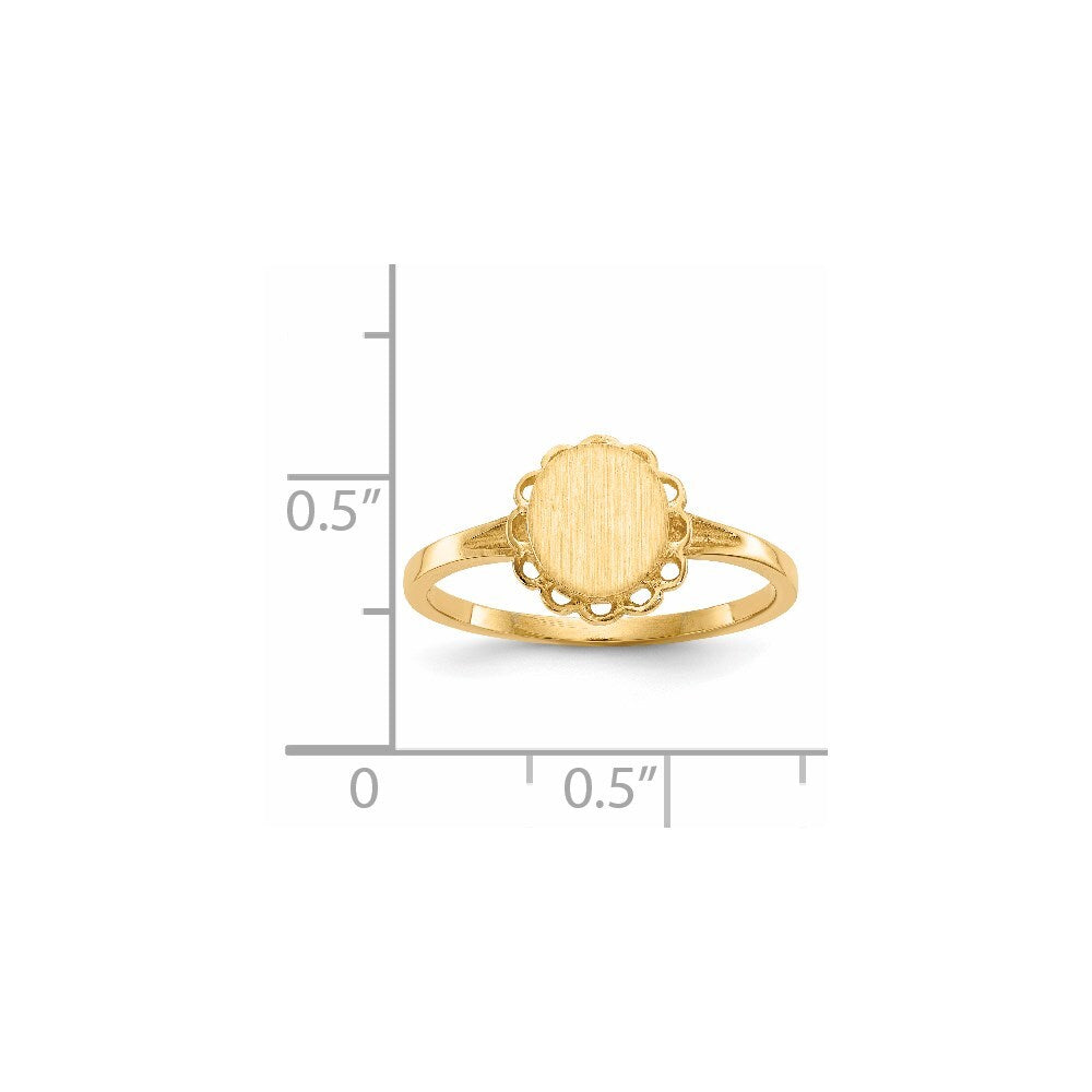 14K Yellow Gold 7.0x6.5mm Open Back Signet Ring
