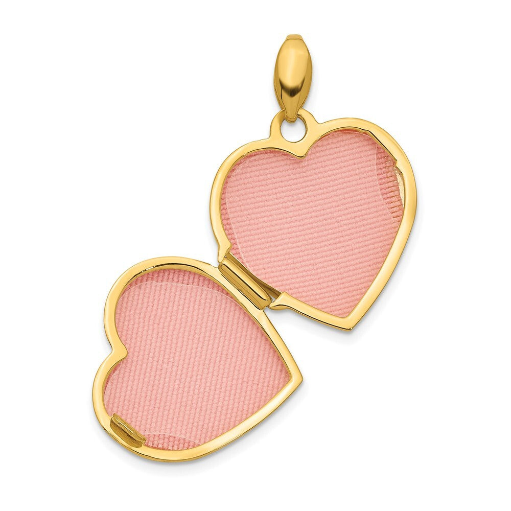 14k Yellow Gold Diamond 16mm Princess Locket Pendant for Women