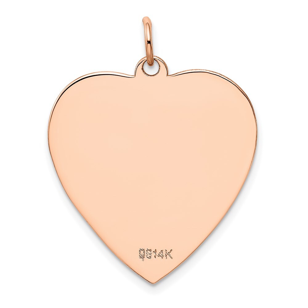 14K Rose Gold Polished Heart Shaped Disc Pendant