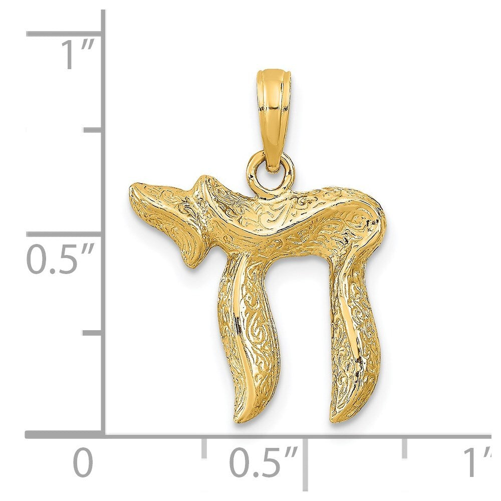 14k Yellow Gold Chai Pendant for Women