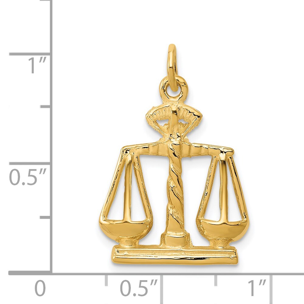 14k Yellow Gold Scales Of Justice Charm Pendant for Women