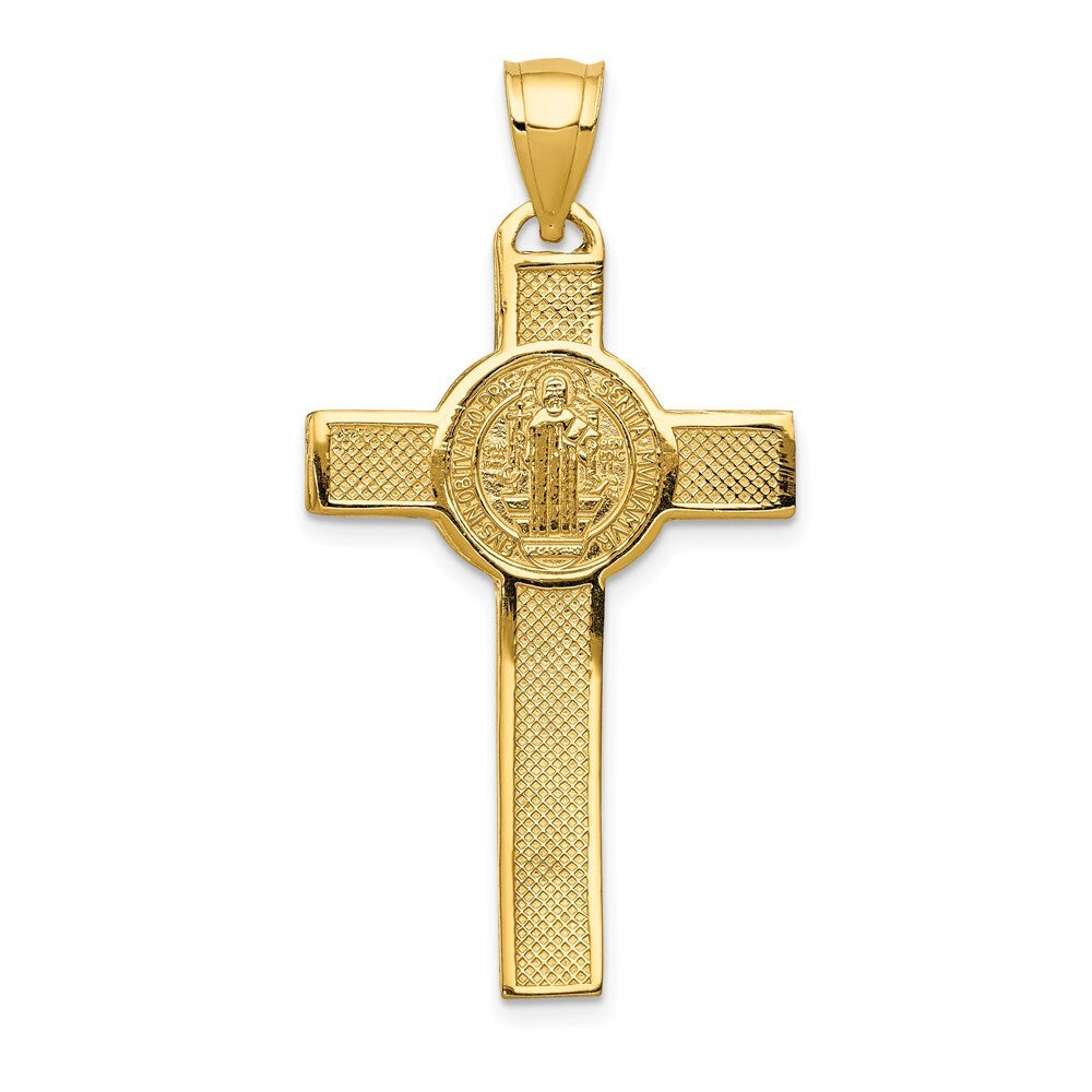 14k Yellow Gold San Benito 2-Sided Crucifix Pendant