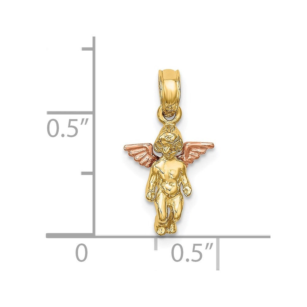 14K Two-Tone 3-D Mini Guardian Angel Charm