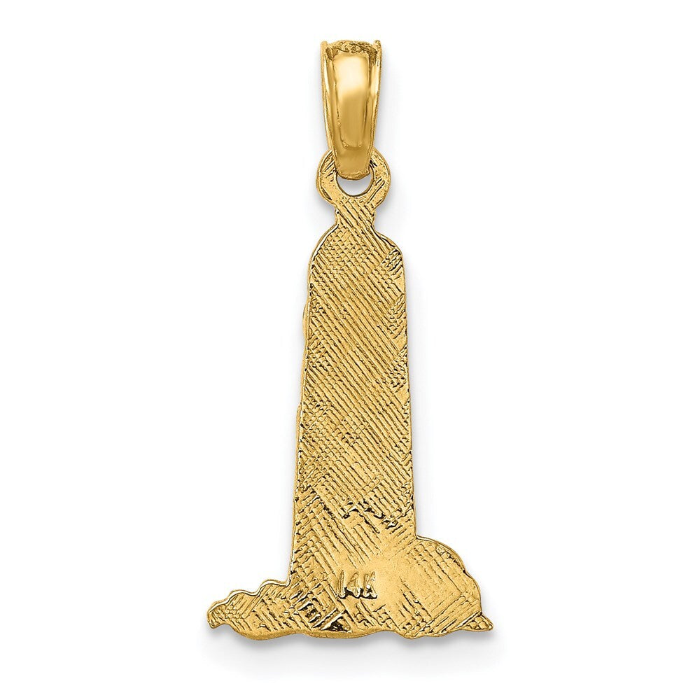 14k Yellow Gold Small Lighthouse Building Charm Pendant for Women