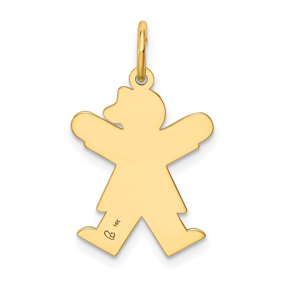 14k Yellow Gold Kid Charm Pendant for Women
