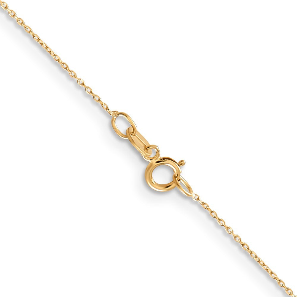 14k Yellow Gold 22 inch .6mm Diamond-cut Round Open Link Cable Chain Necklace