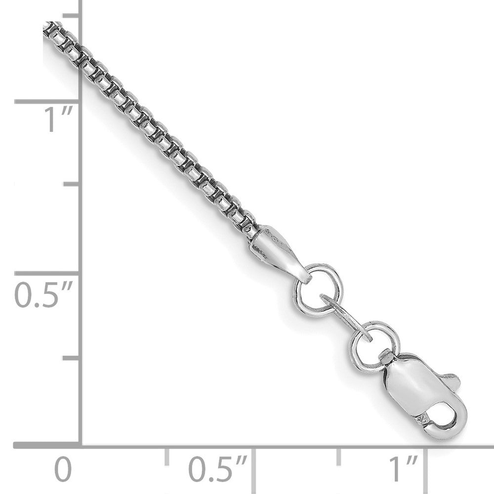 14K White Gold 8 inch 1.5mm Semi-Solid Round Box Bracelet
