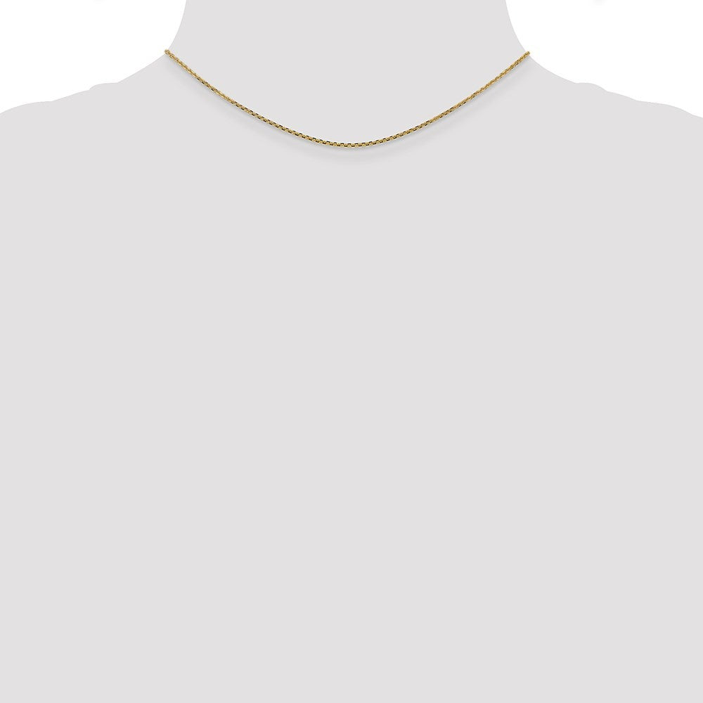 14k Yellow Gold 14" 1.45mm Solid Diamond-cut Cable Chain Necklace