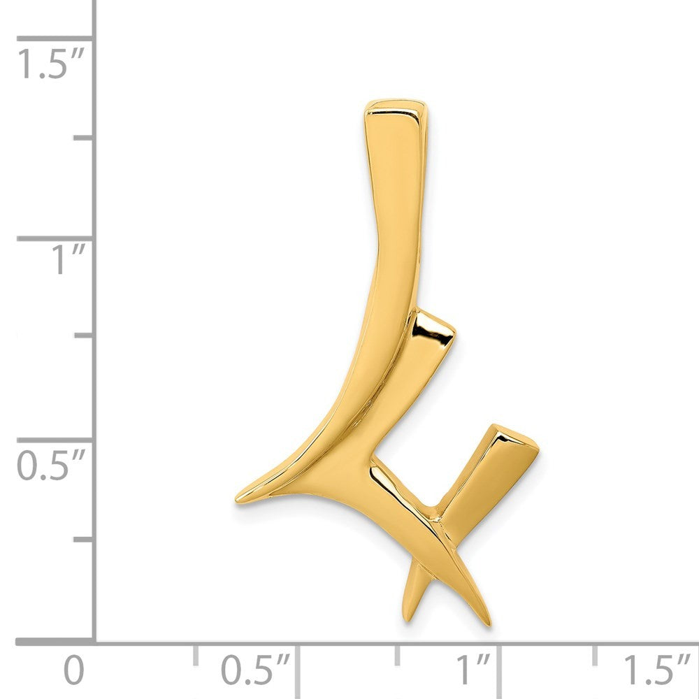 14k Yellow Gold Fancy Polished Slide