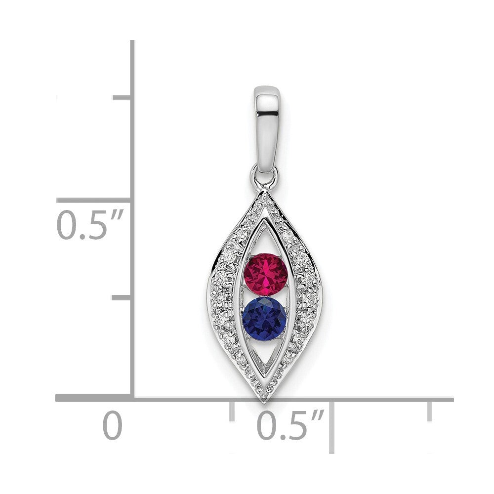14k White Gold Family Jewelry Diamond Semi-Set Pendant for Women