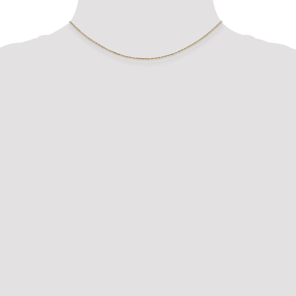 14k Yellow Gold 14 inch .8mm Diamond-cut Cable with Lobster Clasp Chain Necklace