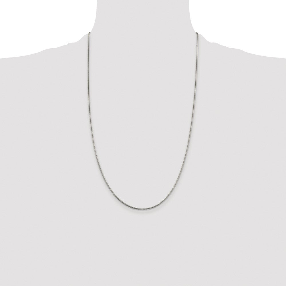 Sterling Silver Rhodium-plated 1.5mm Snake Chain