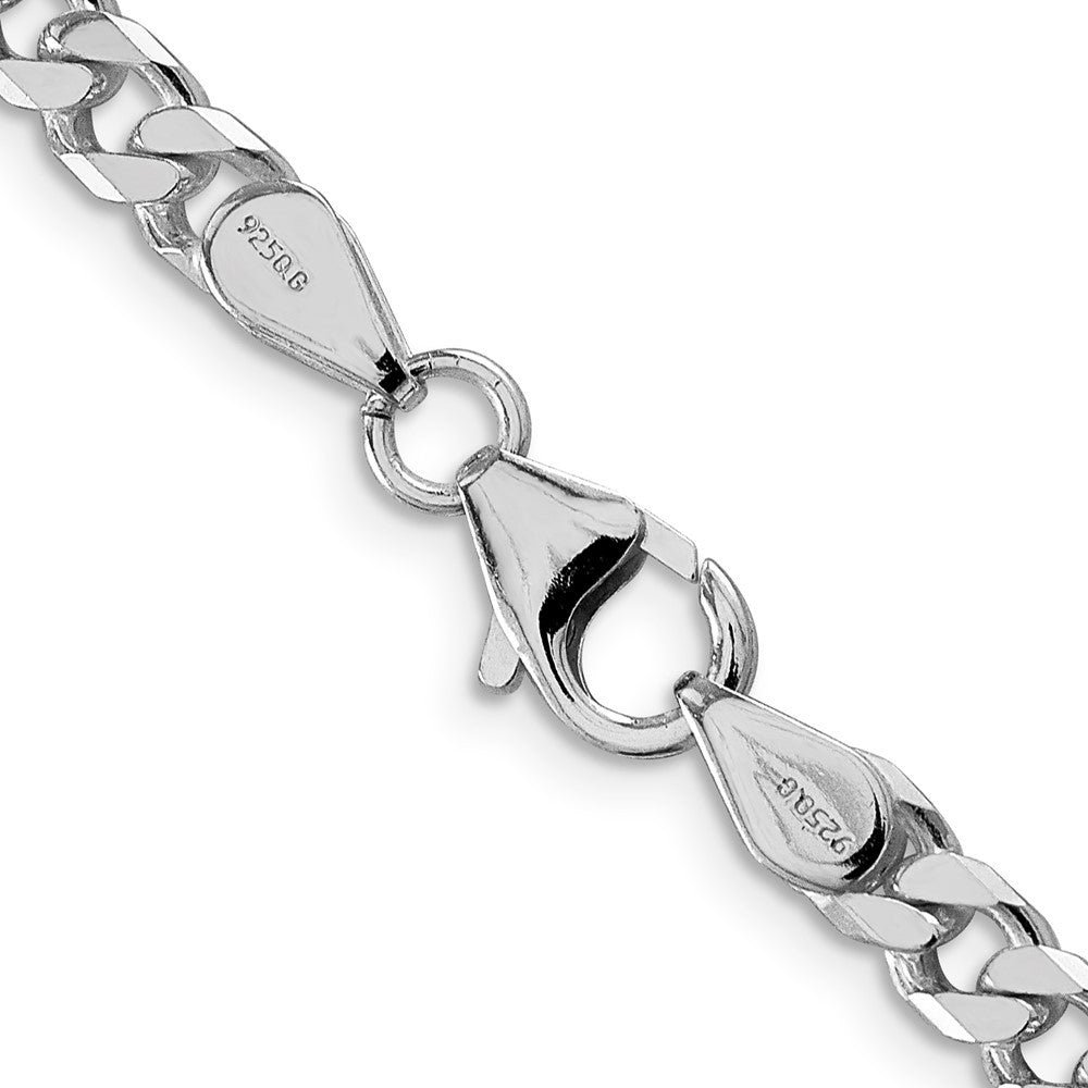 Sterling Silver Rhodium-plated Polished 5mm Curb Chain Necklace