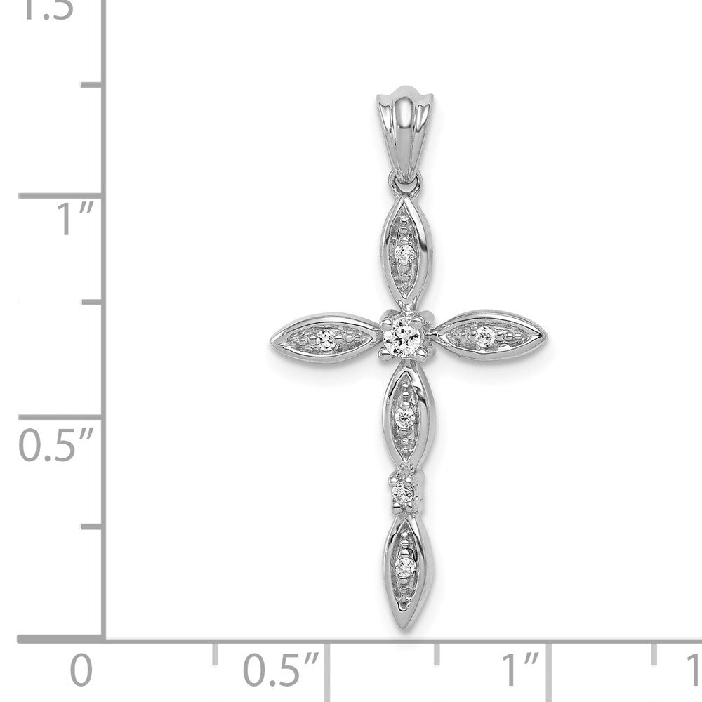 14k White Gold 1/10ct. Diamond Cross Pendant for Women