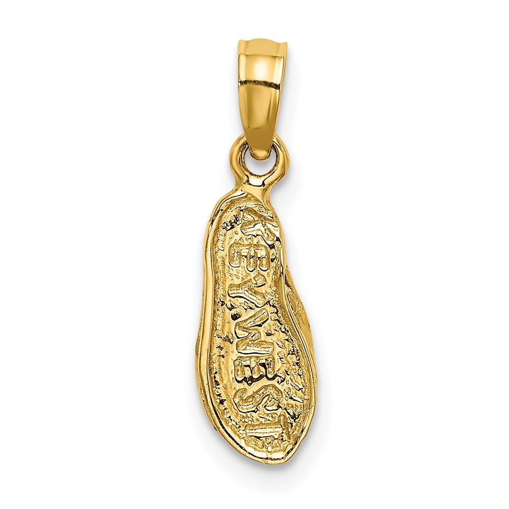14k Yellow Gold 3D KEY WEST Flip Flop Charm