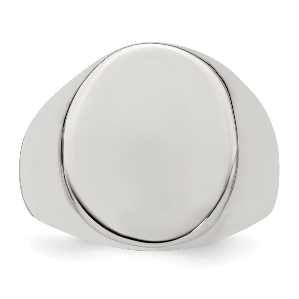 Sterling Silver 18x14mm Open Back Signet Ring Size 9