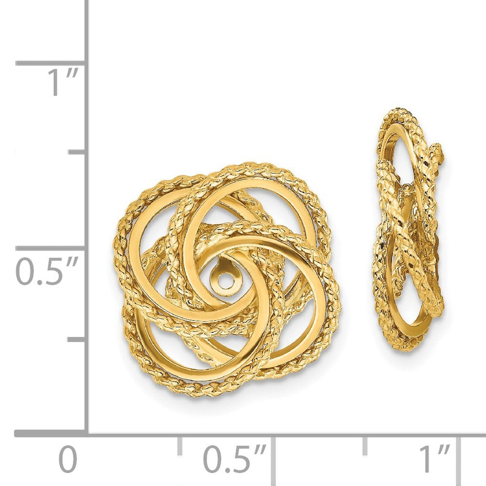 14k Yellow Gold Polished & Twisted Fancy Earring Jackets