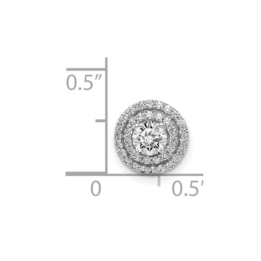 14k White Gold 4.1mm Center 1/5ct.Diamond Semi-mount Chain Slide Pendant