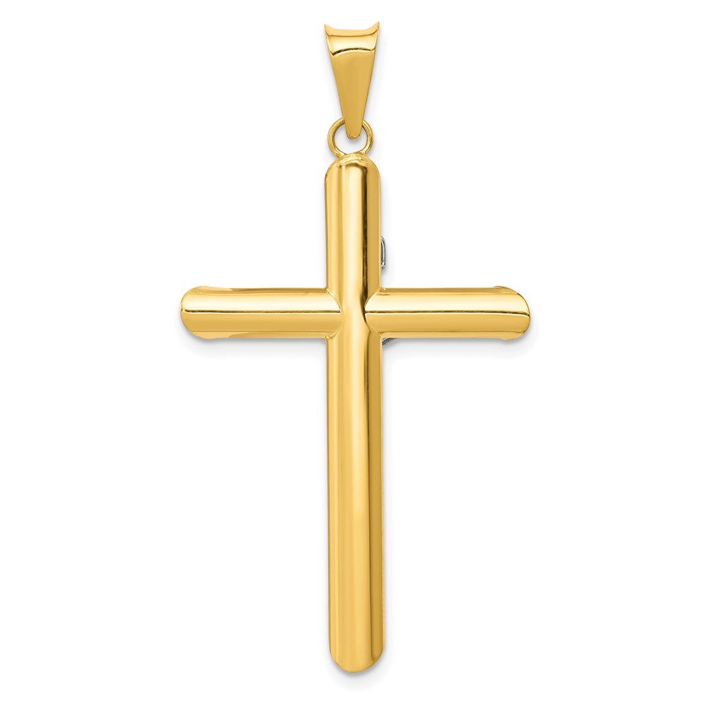 14k Two-tone Gold Rhodium Inri Crucifix Pendant for Women