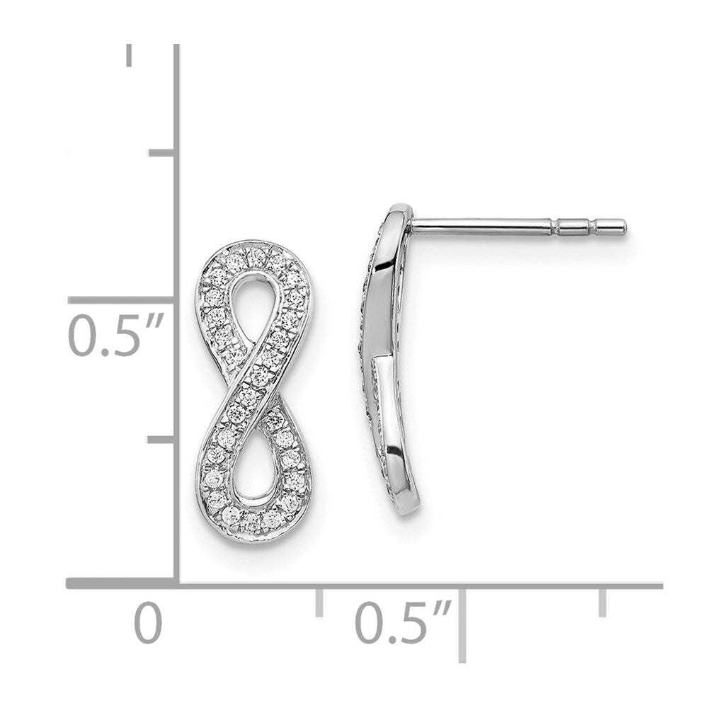 14k White Gold Diamond Infinity Drop & Dangle Earrings