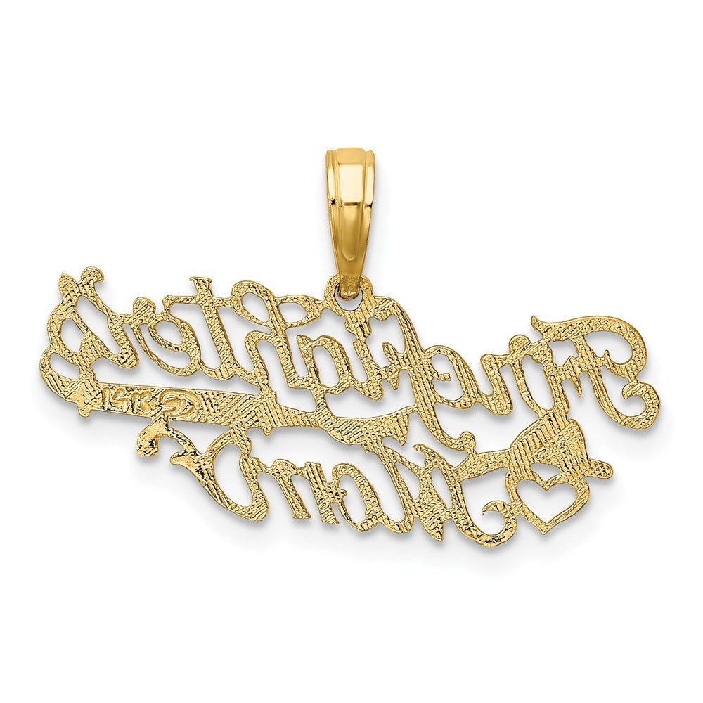 14k Yellow Gold FIREFIGHTER'S MOM Charm Pendant