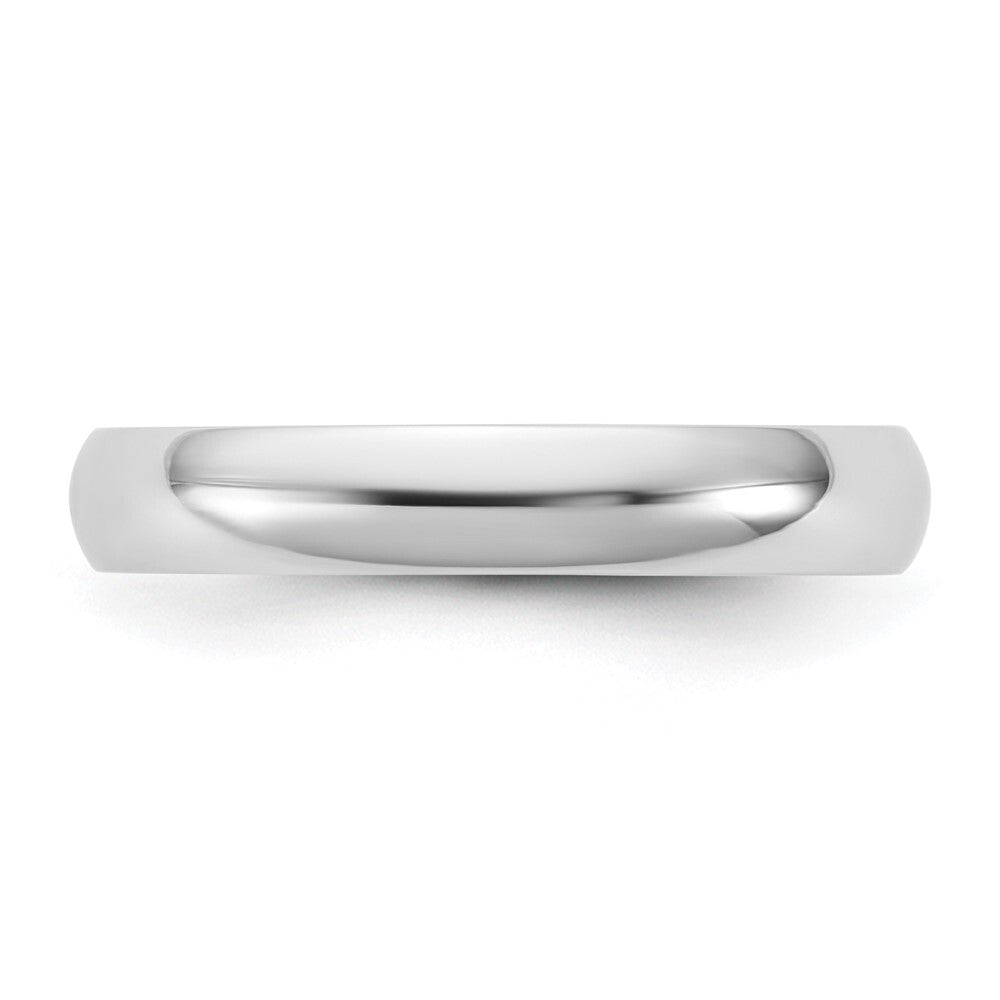14k White Gold 3.5mm LTW Half Round Band Size 10
