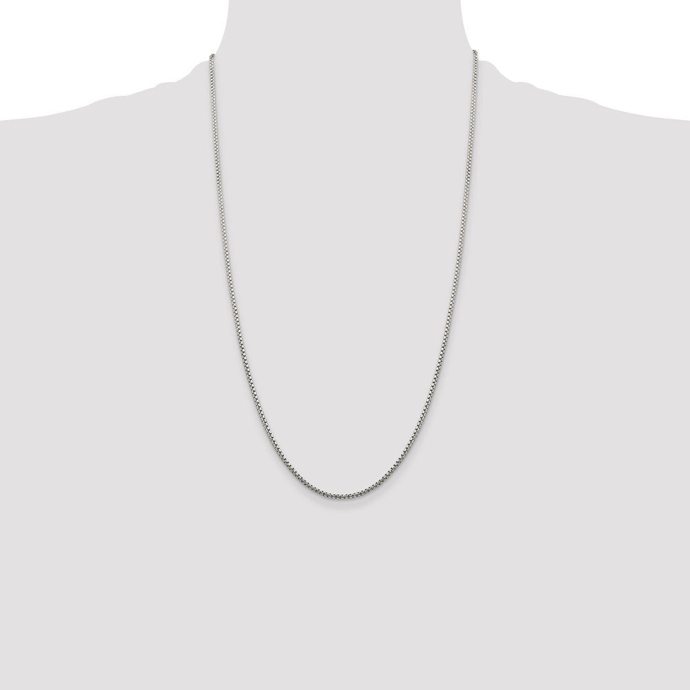 Sterling Silver 1.75mm Diamond-cut Round Box Chain