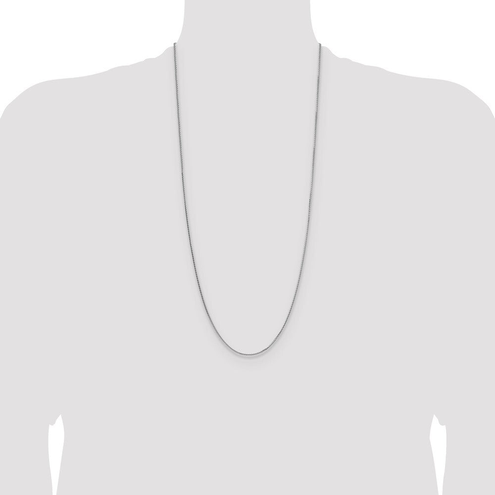 Sterling Silver Rhodium-plated 1.45mm 8 Sided Diamond-cut Double Spiga Chain