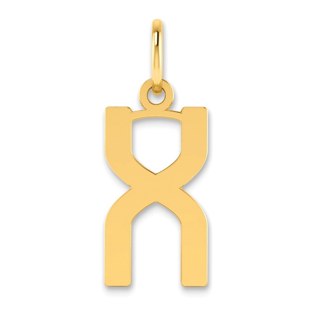 14k Yellow Gold Letter X Initial Pendant for Women