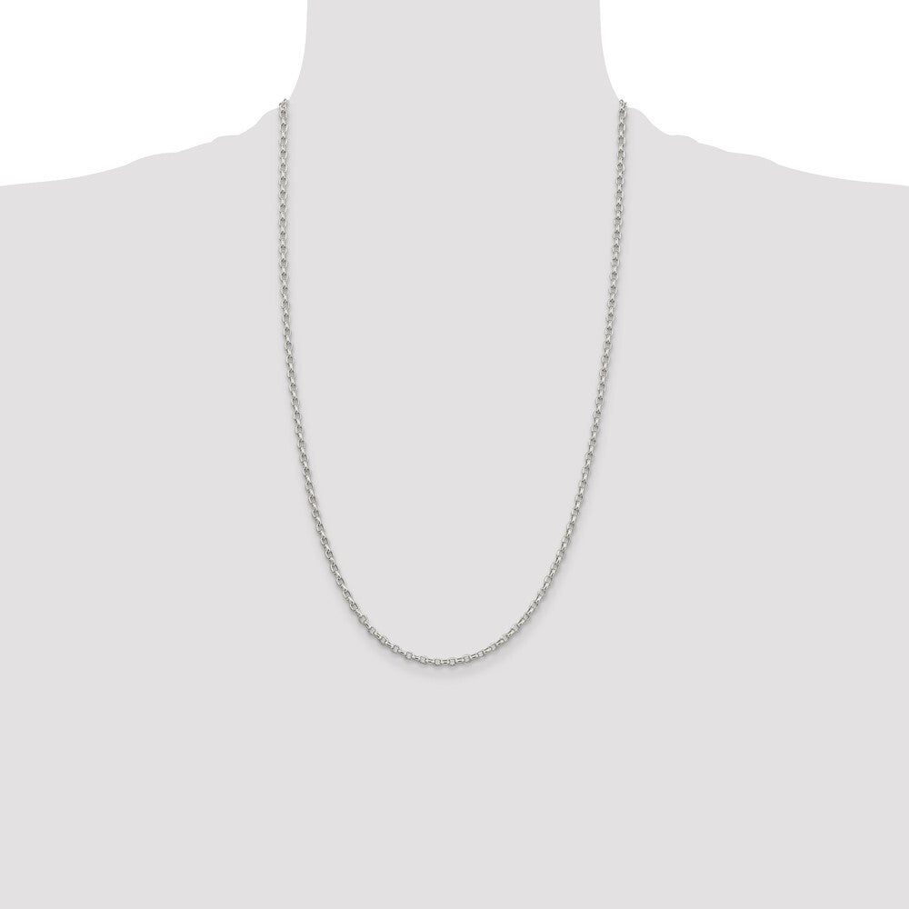 Sterling Silver 2.75mm Oval Fancy Rolo Chain