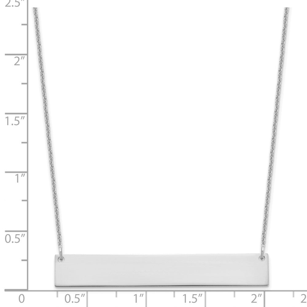 10k White Gold Large Blank Bar Necklace
